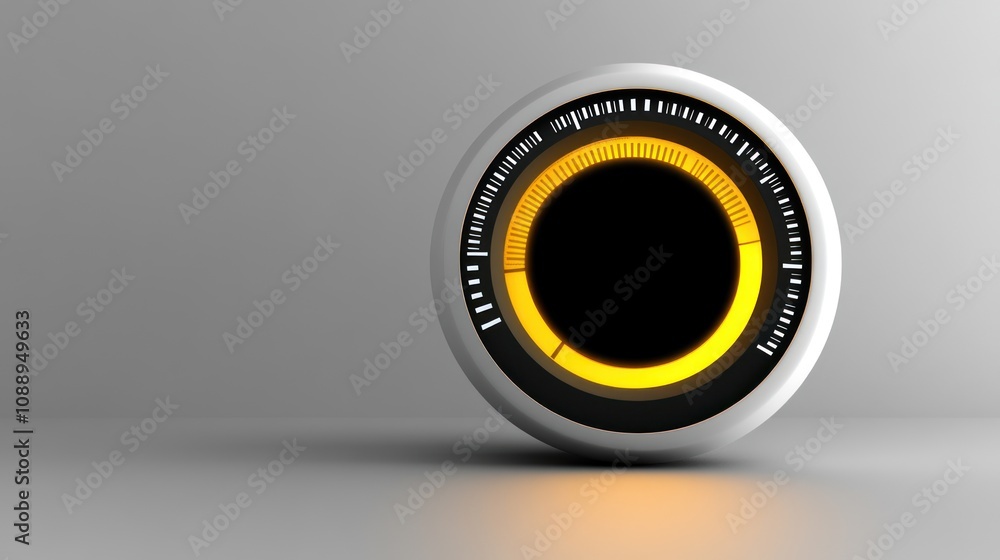 Fototapete A sleek, modern thermostat design with a circular interface and illuminated display.