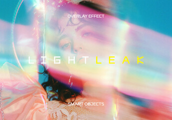 Smudged Light Leak Photo Effect Mockup With Generative AI