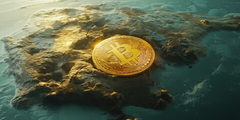 Digital Bitcoin Representing Financial Innovation