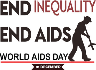 Banner and Art Designs for World AIDS Day Campaigns on December 1st. Aids Day Vector Art Illustration Design. AIDS Day Awareness Month Concept Poster.
