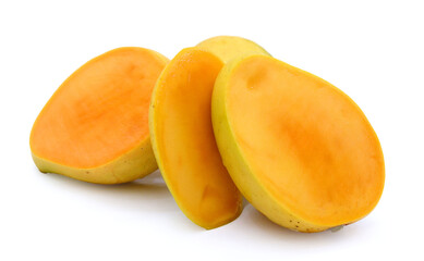 Mango fruit (Mangifera) isolated on white background	
