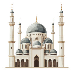 Fototapeta premium PNG Stunning mosque with domes and minarets