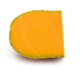 Cut the Cream Pumpkin and put it on a white background - stock photo
