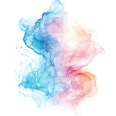 Vibrant abstract watercolor splash featuring soothing shades of blue and pink, perfect for backgrounds and artistic designs.