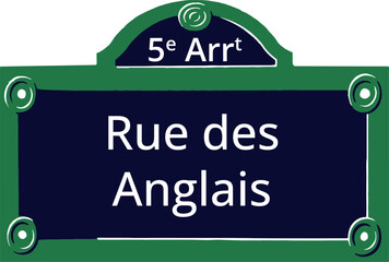 Obraz premium 0721_5e Arrt, Elegant Parisian Street Sign