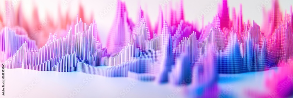 Aufkleber abstract visualization of sound waves in vibrant colors.