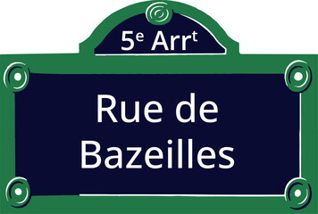 Obraz premium 0729_5e Arrt, Elegant Parisian Street Sign