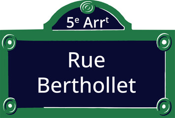 Obraz premium 0733_5e Arrt, Elegant Parisian Street Sign