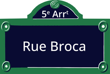 0740_5e Arrt, Elegant Parisian Street Sign