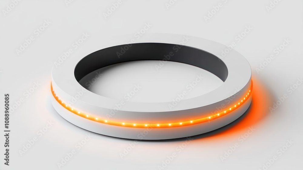 Aufkleber a circular modern platform with an illuminated edge, suggesting a futuristic design.