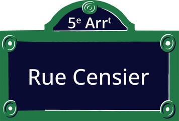 0747_5e Arrt, Elegant Parisian Street Sign