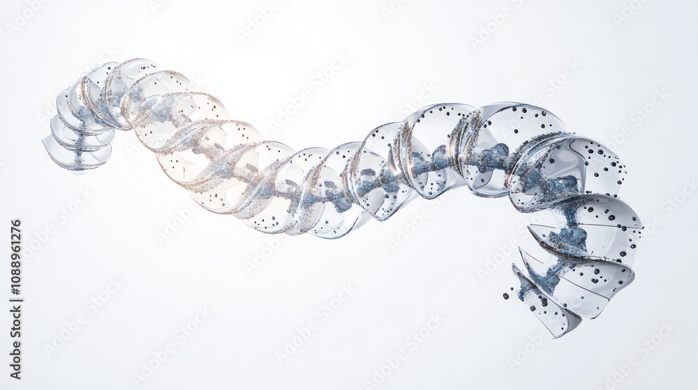 Poster A translucent, spiraling structure resembling a fluid form in motion.