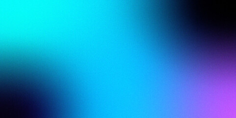 Obraz premium Blue purple grainy gradient vertical glowing abstract light wave on black noise texture background .Neon purple blue and mint green colorful gradient background Best design for your ad, poster, bann. 