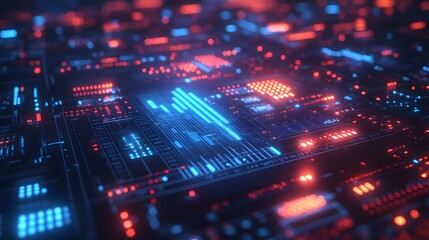 Obraz premium Financial data visualization with 3D blue&nbsp;glowing bar charts and line graphs displaying stock&nbsp;market analytics on dark background, enhanced by holographic display&nbsp;and volumetric lighting.