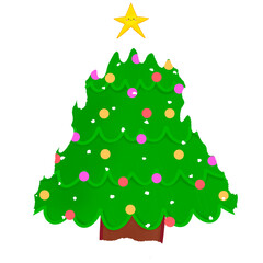 A lovely Christmas tree decorated in beautiful colors