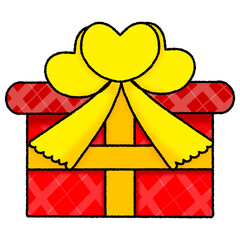 Heart wrapped in a ribbon with a bow for Valentine's Day romantic decoration