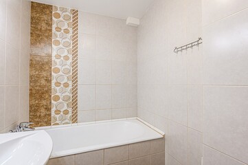 interior apartment room bathroom, sink, decorative elements, toilet. WC, sanitary unit, wash room