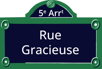 Obraz premium 0801_5e Arrt, Elegant Parisian Street Sign