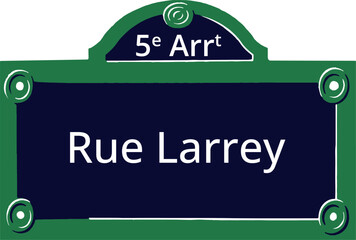 0828_5e Arrt, Elegant Parisian Street Sign