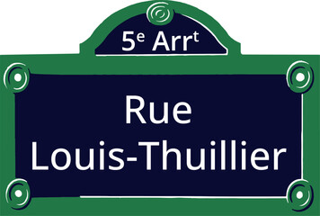 Obraz premium 0834_5e Arrt, Elegant Parisian Street Sign