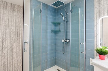 interior apartment room bathroom, sink, decorative elements, toilet. WC, sanitary unit, wash room