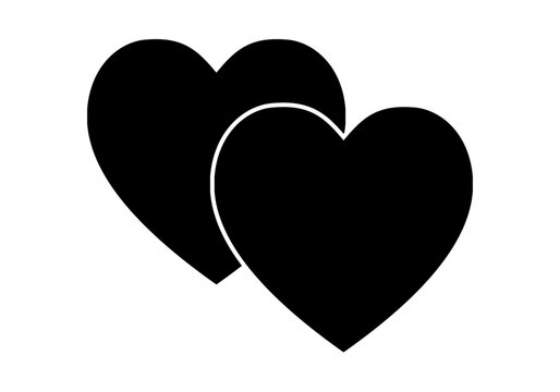 Icono de enamorados. Icono de par de corazones. Icono de amor 
