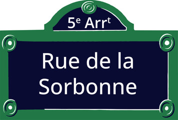 0912_5e Arrt, Elegant Parisian Street Sign