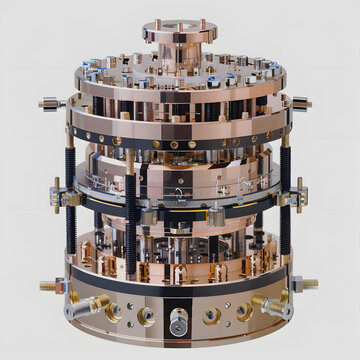 quantum computer, qubit network, ultra modern computer technologies with a white accent, png