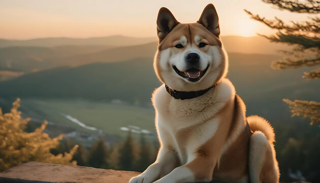 Akita dog portrait