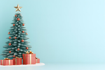 isolated empty christmas background for text and christmas tree background.