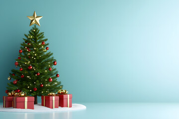 isolated empty christmas background for text and christmas tree background.
