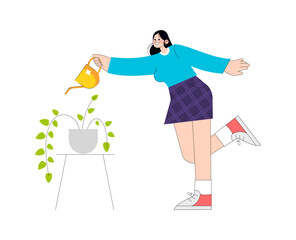 Young Business Woman. Flat Vector Illustration