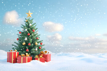 Obraz premium isolated empty christmas background for text and christmas tree background.