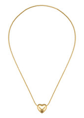 heart shaped pendant neckless on isolated 