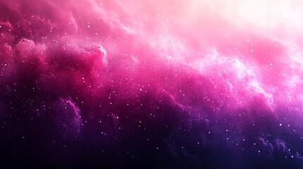 Pink and purple nebula cloudscape with many stars floating in the vastness of outer space