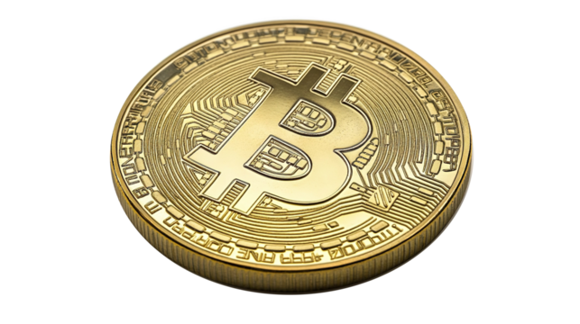 bitcoin coin white background - Powered by Adobe