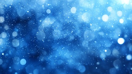 Obraz premium Sparkling Blue Bokeh Background, Abstract Defocused Lights And Glitter, Festive Texture