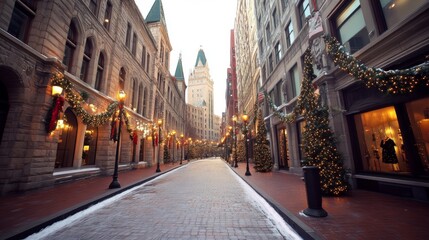 Fototapeta premium Christmas shopping rush exclusive discounts on high-end fashion