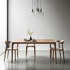 A rectangular table with ultra-thin edges and slim, tapered legs, offering a light and airy design.