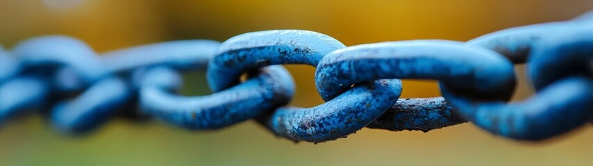 Close-up of a weathered metal chain links