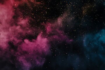 Cosmic Nebula: A vibrant abstract space art background, showcasing a swirling galaxy of colors and sparkling stardust. Perfect for design projects needing a celestial, fantasy feel.