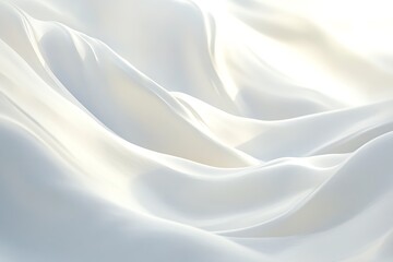 Obraz premium Elegant White Silk Fabric Texture: Abstract Background of Smooth, Flowing Waves. Perfect for luxury branding and minimalist designs.