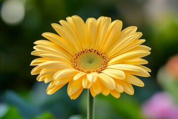 Obraz premium Single Flower in Focus with Blurred Background: Close-up of a vibrant flower with a soft-focus background, creating an elegant and natural image.