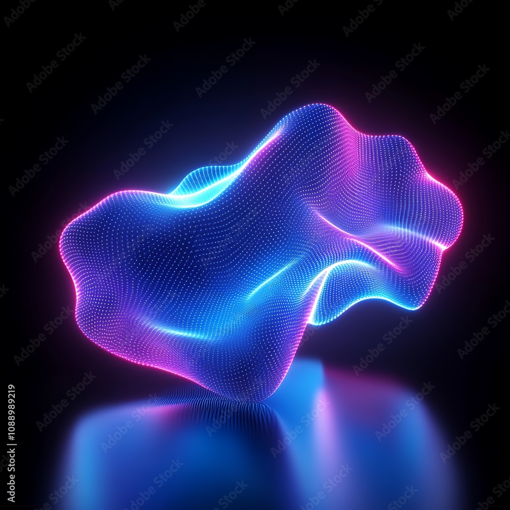 Poster abstract vibrant digital design with colorful waves of light in a dark background perfect for visual