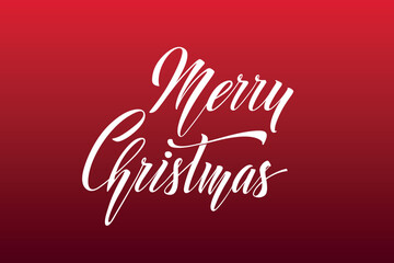 Fototapeta premium Merry Christmas and Happy New Year hand lettering calligraphy. Vector holiday illustration element. Typographic element for congratulations.