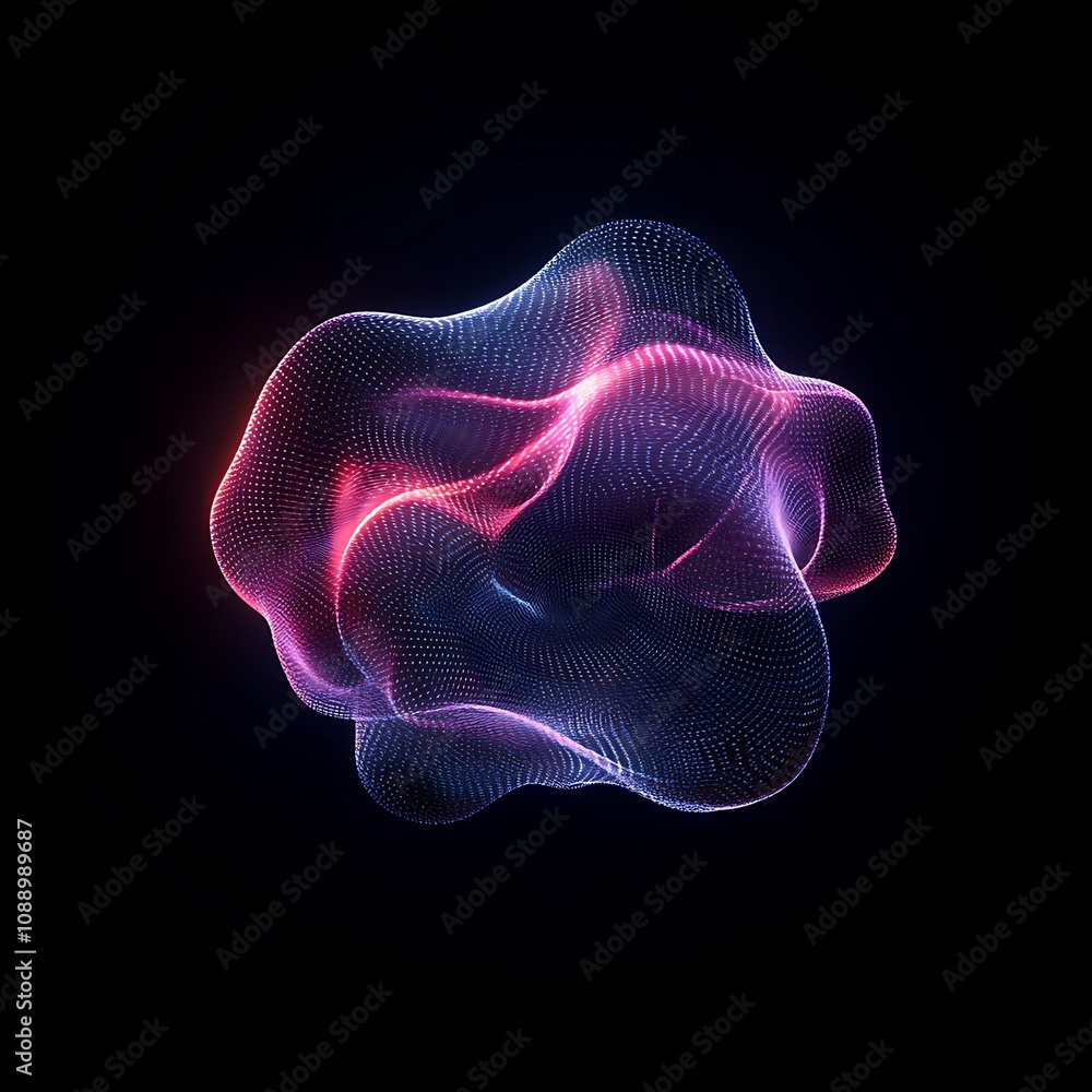 Poster abstract visualization of dynamic colorful waves in digital space conveying energy and movement with