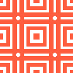 Orange seamless pattern with white squares