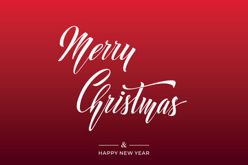 Merry Christmas and Happy New Year hand lettering calligraphy. Vector holiday illustration element. Typographic element for congratulations.