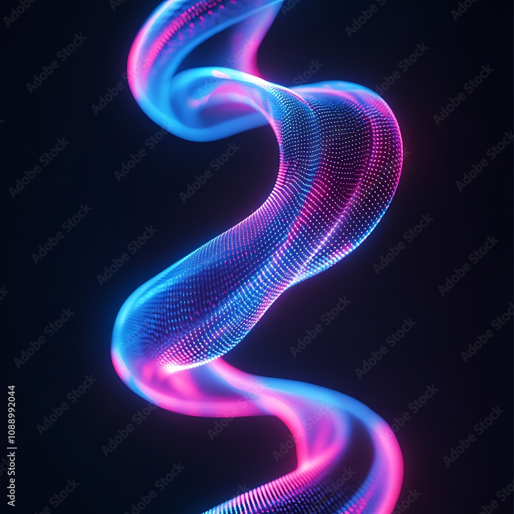 Aufkleber colorful light waves in a dark background creating a dynamic and abstract visual of flowing energy i
