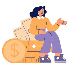 Businesswoman. Flat Vector Illustration
